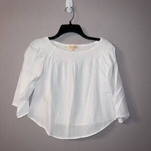 White off the shoulder Love notes blouse small
